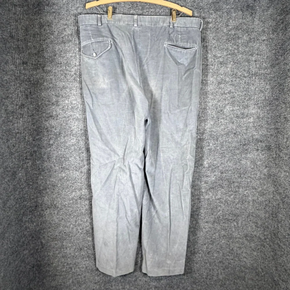 Vintage Lands' End USA Made Corduroy Pleated Pants Men's 36x29 Gray Cotton